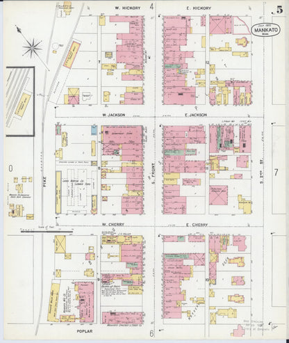Sanborn Fire Insurance Map from Mankato, Blue Earth County, Minnesota (1900), Sheet #0005 - Complete Map Set gallery image, historic Sanborn map, vintage wall art, Minnesota Minnesota