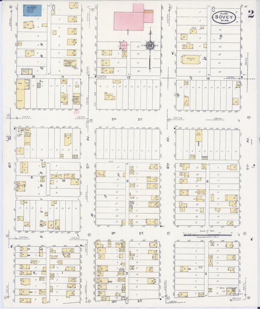 Sanborn Fire Insurance Map from Bovey, Itasca County, Minnesota (1921), Sheet #0002 - Historic Sanborn Fire Insurance Map Print, vintage old map wall art, antique decor, genealogy gift, Minnesota Minnesota map