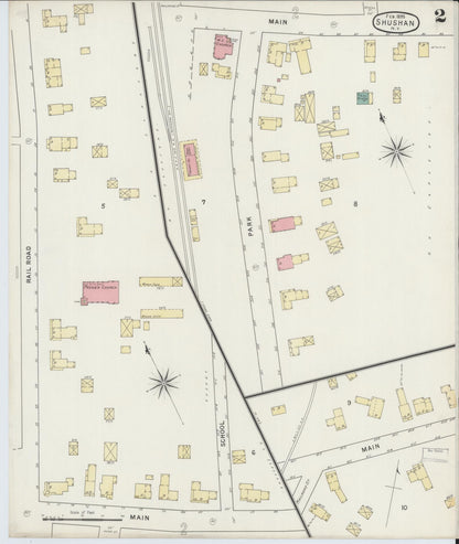 Sanborn Fire Insurance Map from Shushan, Washington County, New York (1895), Sheet #0002 - Complete Map Set gallery image, historic Sanborn map, vintage wall art, New York New York