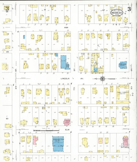 Sanborn Fire Insurance Map from Wamego, Pottawatomie County, Kansas (1927), Sheet #0003 - Historic Sanborn Fire Insurance Map Print, vintage old map wall art, antique decor, genealogy gift, Kansas Kansas map
