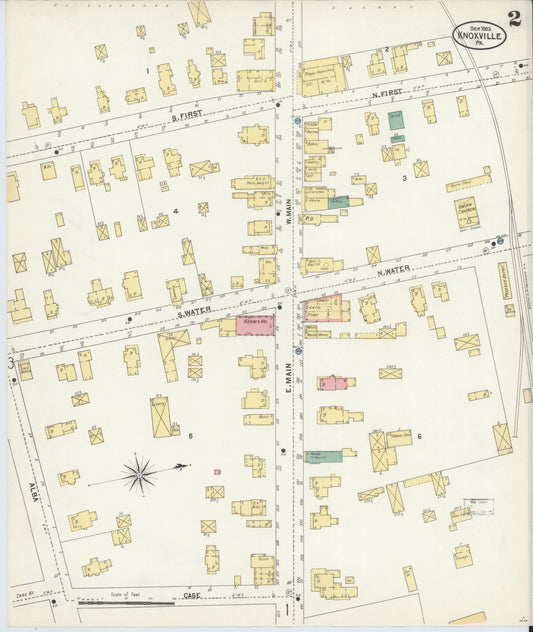 Sanborn Fire Insurance Map from Knoxville, Tioga County, Pennsylvania (1903), Sheet #0002 - Historic Sanborn Fire Insurance Map Print, vintage old map wall art, antique decor, genealogy gift, Pennsylvania Pennsylvania map