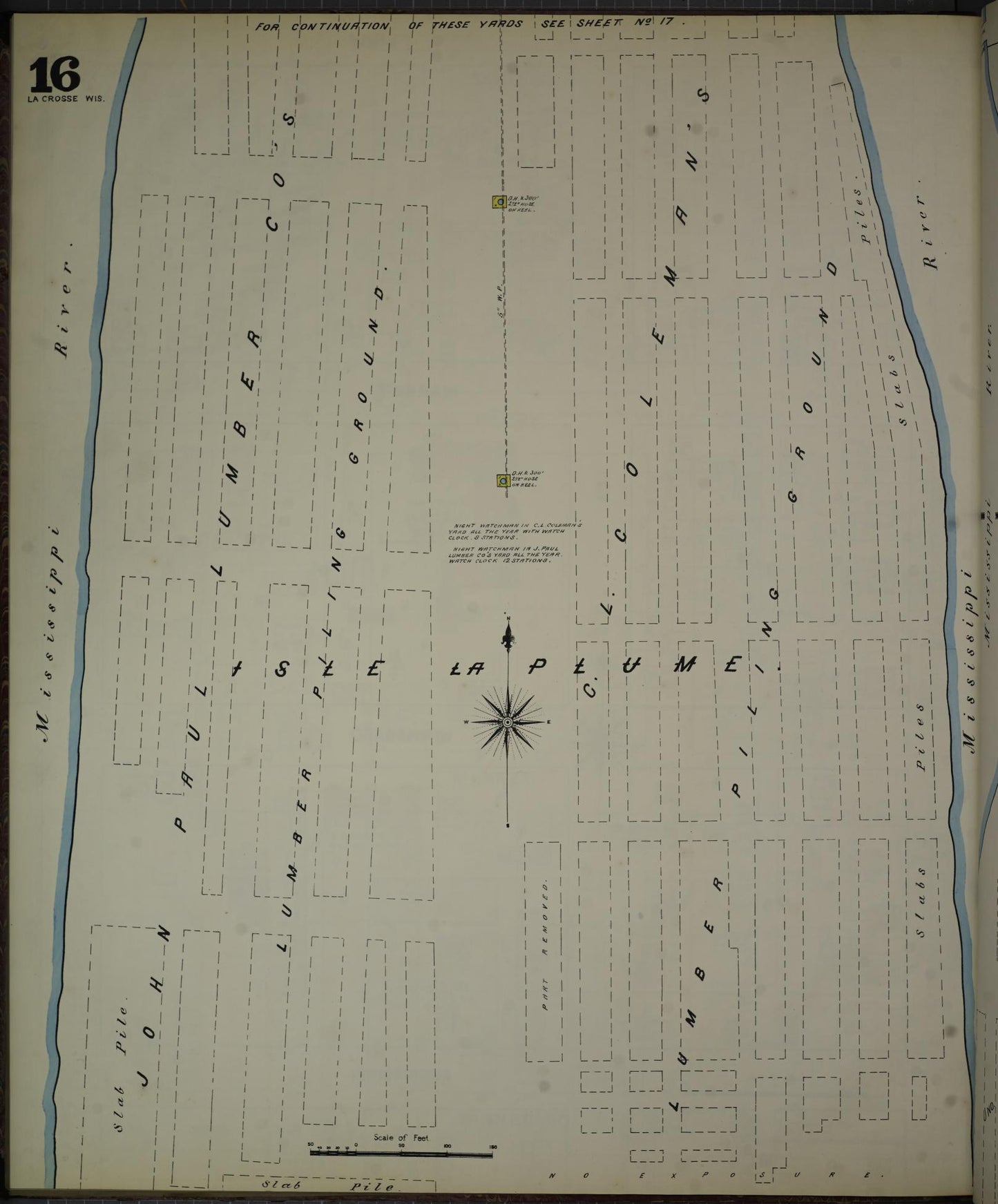 Sanborn Fire Insurance Map from La Crosse, La Crosse County, Wisconsin (1891), Sheet #0016 - Historic Sanborn Fire Insurance Map Print, vintage old map wall art, antique decor, genealogy gift, Wisconsin Wisconsin map