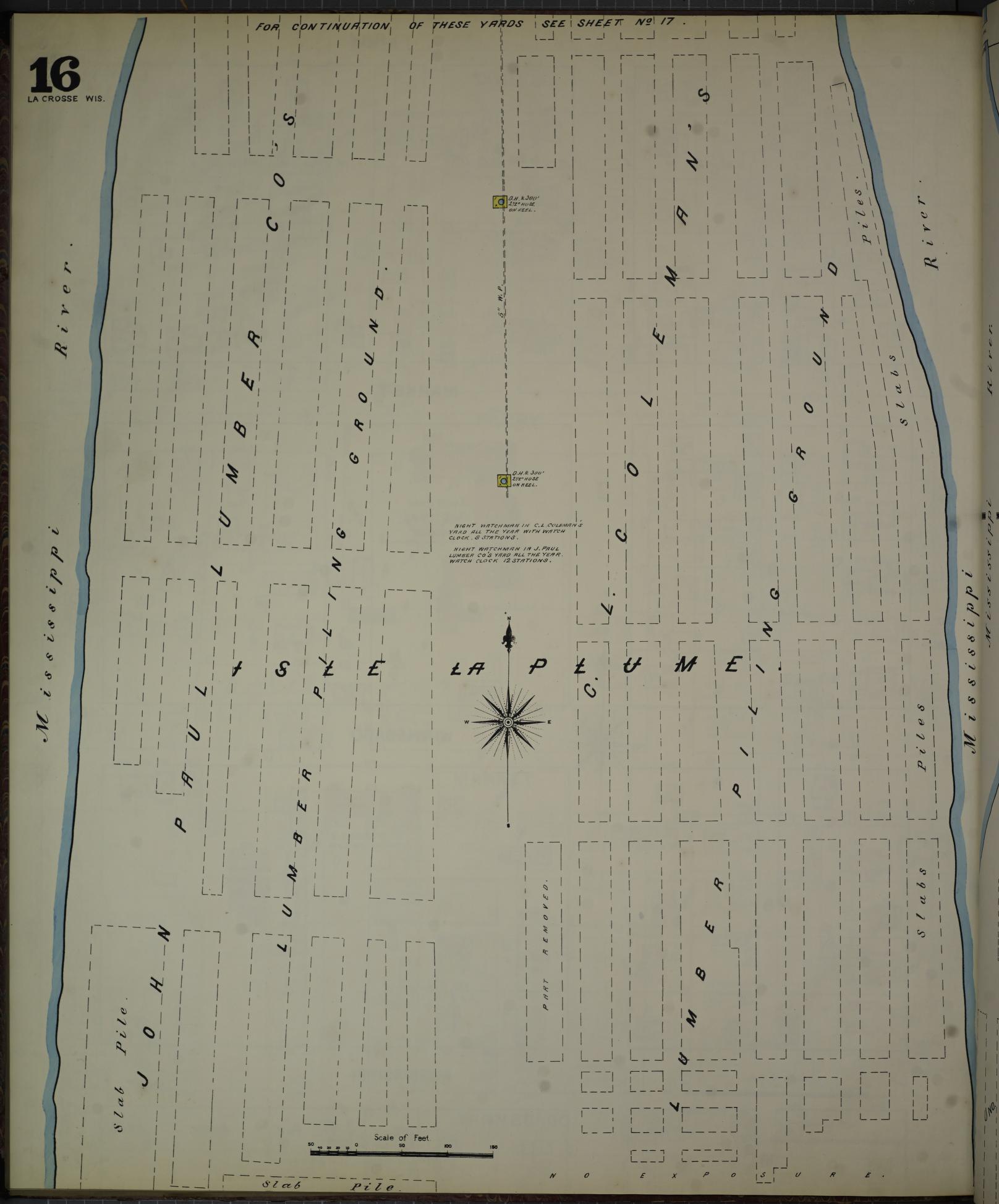 Sanborn Fire Insurance Map from La Crosse, La Crosse County, Wisconsin (1891), Sheet #0016 - Historic Sanborn Fire Insurance Map Print, vintage old map wall art, antique decor, genealogy gift, Wisconsin Wisconsin map