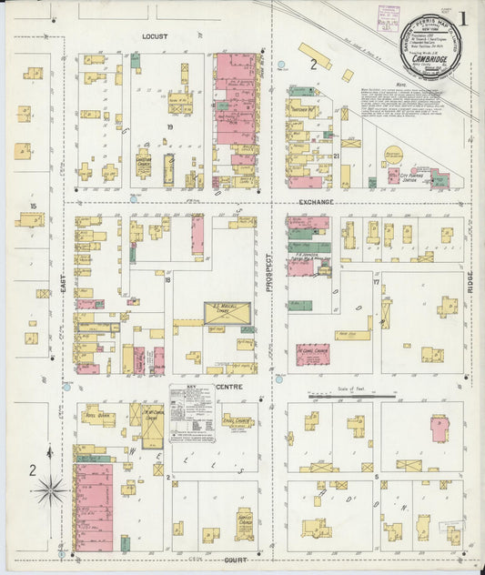 Sanborn Fire Insurance Map from Cambridge, Henry County, Illinois (1901), Sheet #0001 - Complete Map Set gallery image, historic Sanborn map, vintage wall art, Illinois Illinois