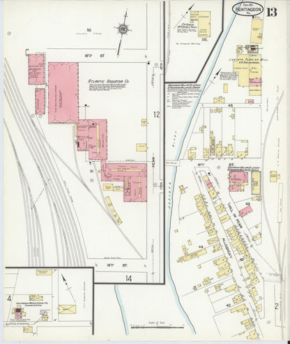 Sanborn Fire Insurance Map from Huntingdon, Huntingdon County, Pennsylvania (1911), Sheet #0013 - Complete Map Set gallery image, historic Sanborn map, vintage wall art, Pennsylvania Pennsylvania