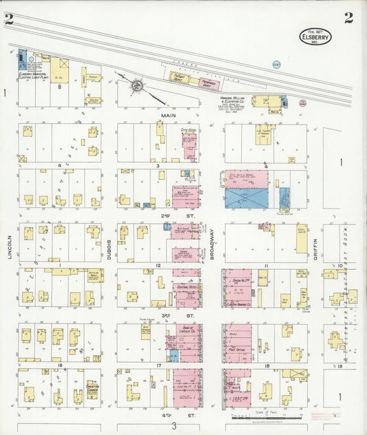Sanborn Fire Insurance Map from Elsberry, Lincoln County, Missouri (1927), Sheet #0002 - Historic Sanborn Fire Insurance Map Print, vintage old map wall art, antique decor, genealogy gift, Missouri Missouri map