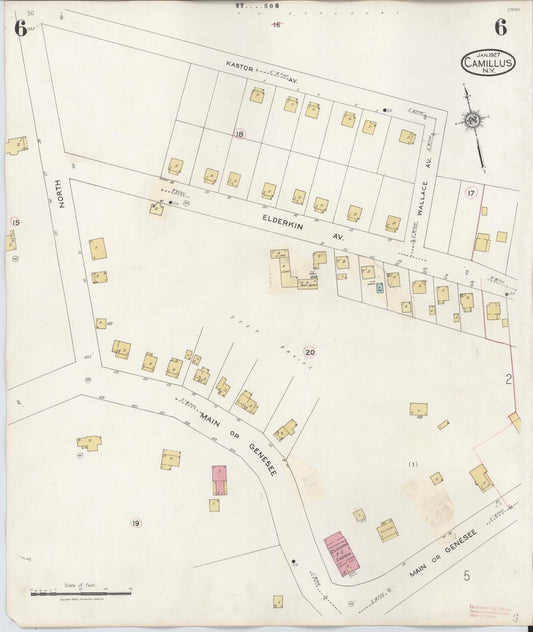 Sanborn Fire Insurance Map from Camillus, Onondaga County, New York (1940), Sheet #0006 - Historic Sanborn Fire Insurance Map Print, vintage old map wall art, antique decor, genealogy gift, New York New York map