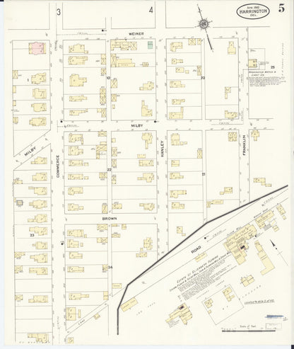 Sanborn Fire Insurance Map from Harrington, Kent County, Delaware (1910), Sheet #0005 - Complete Map Set gallery image, historic Sanborn map, vintage wall art, Delaware Delaware