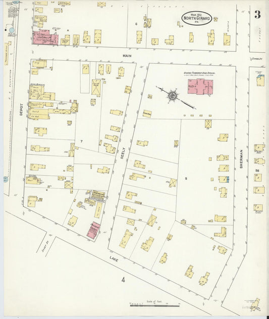 Sanborn Fire Insurance Map from North Girard, Erie County, Pennsylvania (1912), Sheet #0003 - Historic Sanborn Fire Insurance Map Print, vintage old map wall art, antique decor, genealogy gift, Pennsylvania Pennsylvania map
