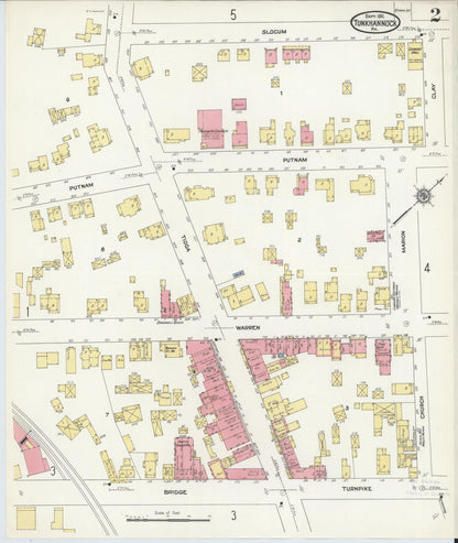 Sanborn Fire Insurance Map from Tunkhannock, Wyoming County, Pennsylvania (1911), Sheet #0002 - Complete Map Set gallery image, historic Sanborn map, vintage wall art, Tunkhannock Wyoming