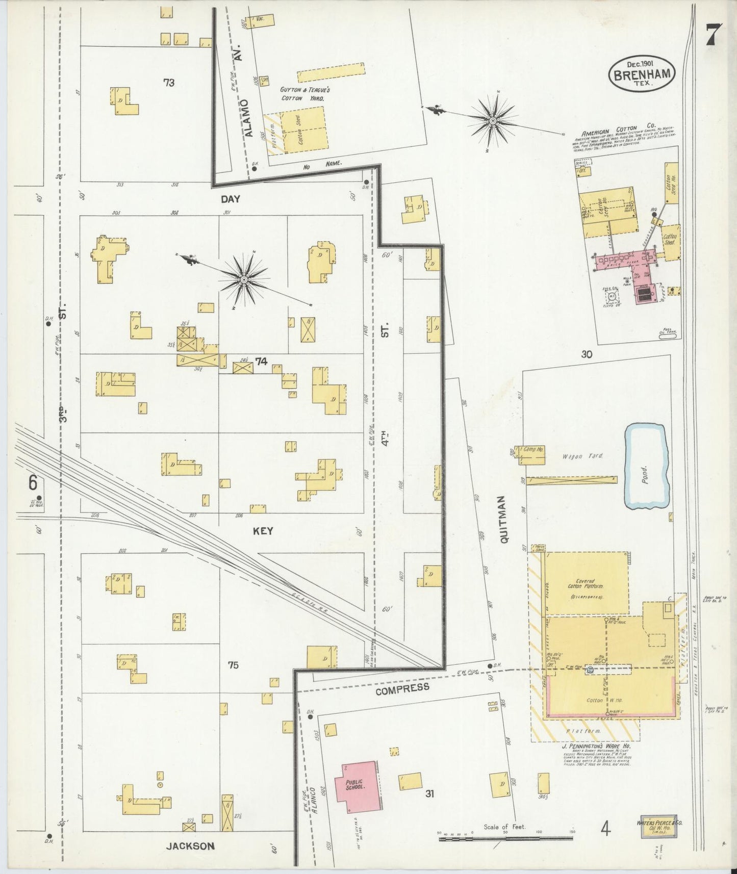 Sanborn Fire Insurance Map from Brenham, Washington County, Texas (1901), Sheet #0007