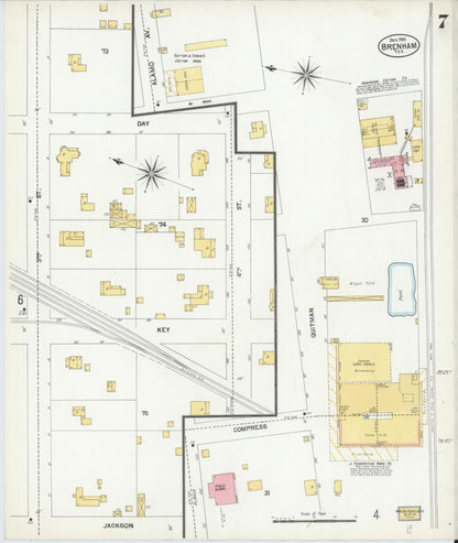 Sanborn Fire Insurance Map from Brenham, Washington County, Texas (1901), Sheet #0007