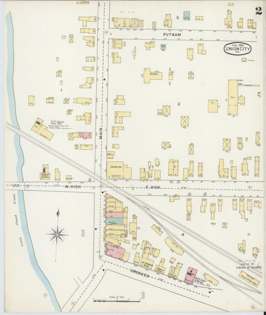 Sanborn Fire Insurance Map from Union City, Erie County, Pennsylvania (1895), Sheet #0002 - Historic Sanborn Fire Insurance Map Print, vintage old map wall art, antique decor, genealogy gift, Pennsylvania Pennsylvania map