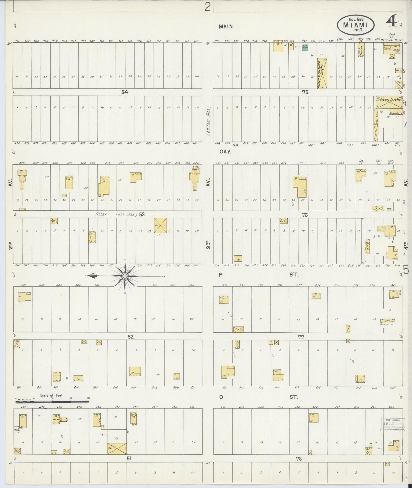 Sanborn Fire Insurance Map from Miami, Ottawa County, Oklahoma (1898), Sheet #0004 - Complete Map Set gallery image, historic Sanborn map, vintage wall art, Oklahoma Oklahoma