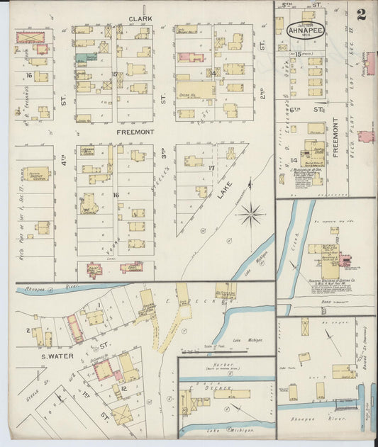 Sanborn Fire Insurance Map from Ahnapee, Kewaunee County, Wisconsin (1894), Sheet #0002 - Historic Sanborn Fire Insurance Map Print, vintage old map wall art, antique decor, genealogy gift, Wisconsin Wisconsin map