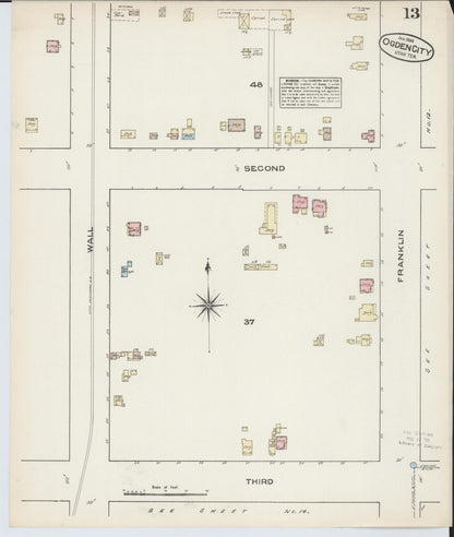 Sanborn Fire Insurance Map from Ogden, Weber County, Utah (1884), Sheet #0013 - Complete Map Set gallery image, historic Sanborn map, vintage wall art, Utah Utah