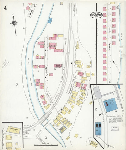 Sanborn Fire Insurance Map from Keystone, Mcdowell County, West Virginia (1923), Sheet #0004 - Complete Map Set gallery image, historic Sanborn map, vintage wall art, West Virginia West Virginia