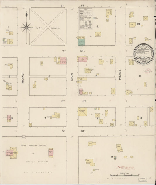 Sanborn Fire Insurance Map from College City, Colusa County, California (1889), Sheet #0001 - Historic Sanborn Fire Insurance Map Print, vintage old map wall art, antique decor, genealogy gift, California California map