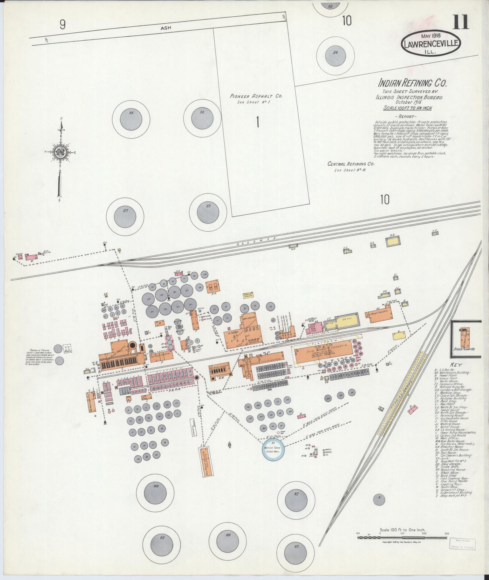 Sanborn Fire Insurance Map from Lawrenceville, Lawrence County, Illinois (1918), Sheet #0011 - Complete Map Set gallery image, historic Sanborn map, vintage wall art, Illinois Illinois