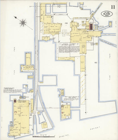 Sanborn Fire Insurance Map from Blaine, Whatcom County, Washington (1907), Sheet #0011 - Complete Map Set gallery image, historic Sanborn map, vintage wall art, Washington Washington