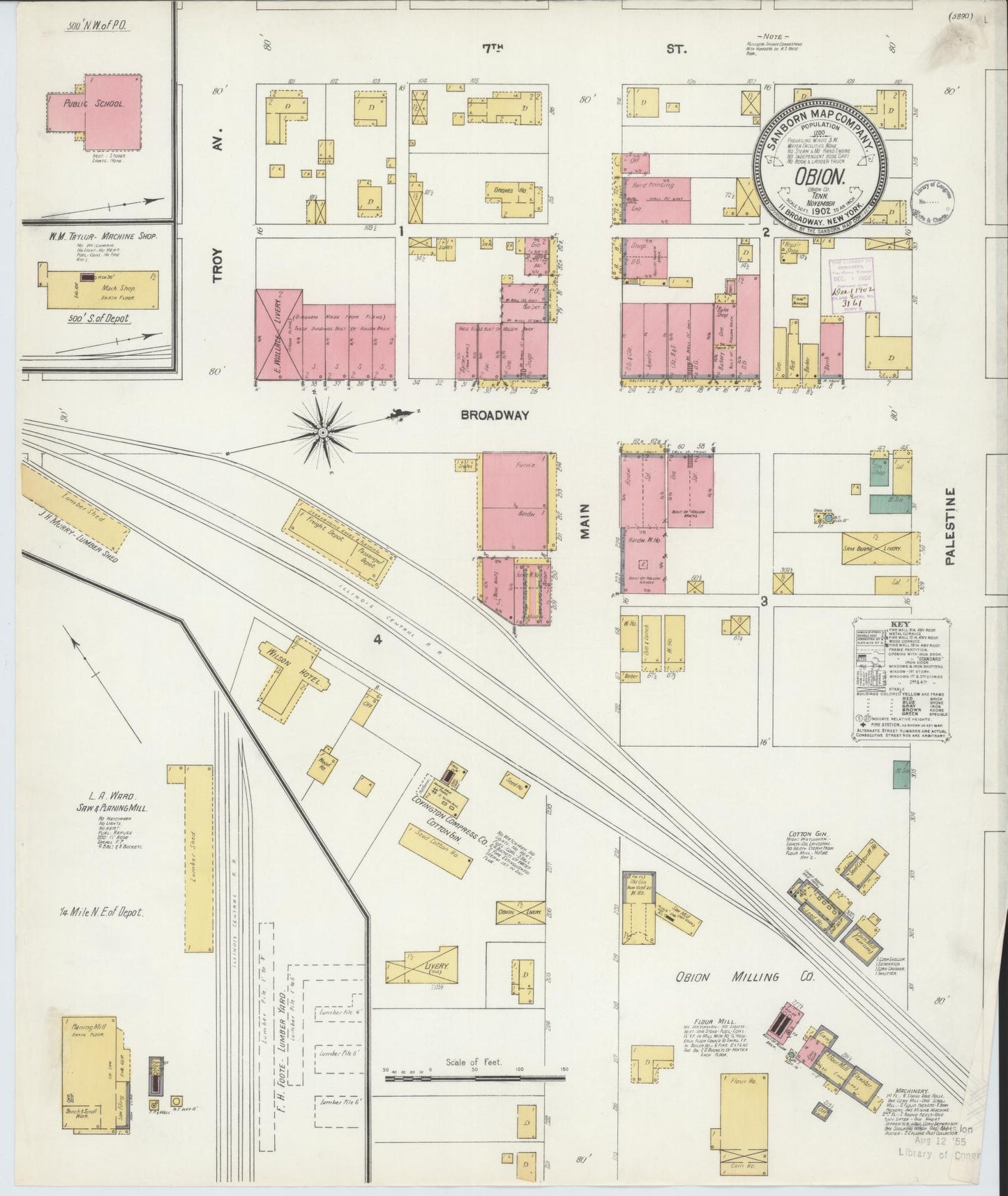 Sanborn Fire Insurance Map from Obion, Obion County, Tennessee. (1902) – Historic Sanborn Fire Insurance Map Print