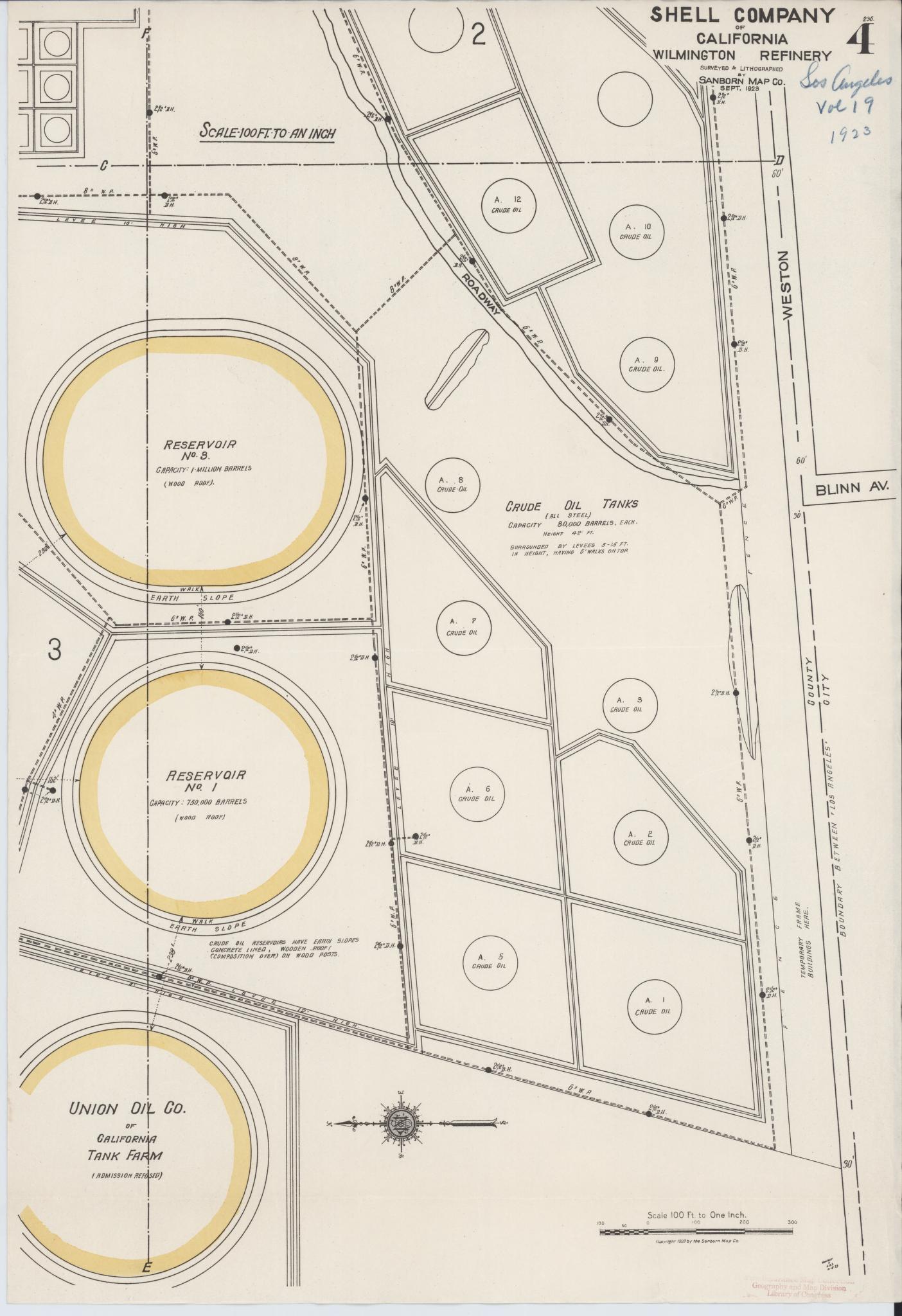 Sanborn Fire Insurance Map from Los Angeles Co., Los Angeles County, California (1923), Sheet #0004 - Historic Sanborn Fire Insurance Map Print, vintage old map wall art, antique decor, genealogy gift, California California map
