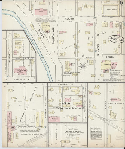 Sanborn Fire Insurance Map from Danville, Vermilion County, Illinois (1884), Sheet #0006 - Complete Map Set gallery image, historic Sanborn map, vintage wall art, Illinois Illinois
