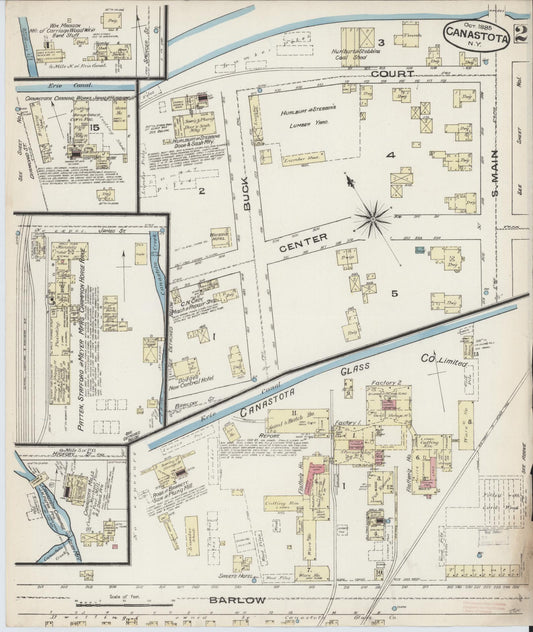 Sanborn Fire Insurance Map from Canastota, Madison County, New York (1885), Sheet #0002 - Historic Sanborn Fire Insurance Map Print, vintage old map wall art, antique decor, genealogy gift, New York New York map