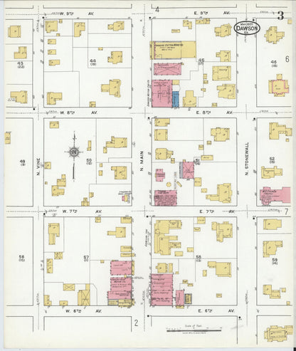 Sanborn Fire Insurance Map from Dawson, Terrell County, Georgia (1920), Sheet #0003 - Complete Map Set gallery image, historic Sanborn map, vintage wall art, Georgia Georgia