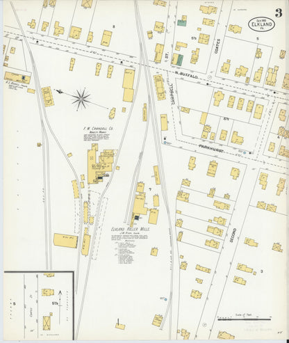Sanborn Fire Insurance Map from Elkland, Tioga County, Pennsylvania (1903), Sheet #0003 - Complete Map Set gallery image, historic Sanborn map, vintage wall art, Pennsylvania Pennsylvania