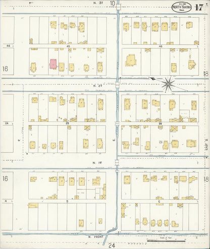 Sanborn Fire Insurance Map from North Yakima, Yakima County, Washington (1905), Sheet #0017 - Complete Map Set gallery image, historic Sanborn map, vintage wall art, Washington Washington