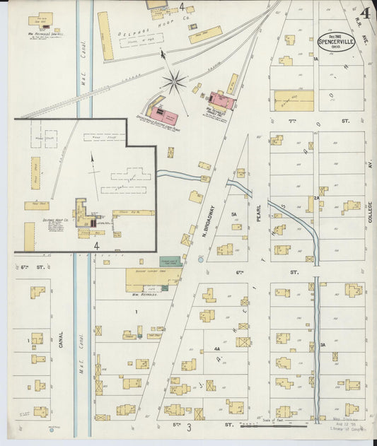 Sanborn Fire Insurance Map from Spencerville, Allen County, Ohio (1902), Sheet #0004 - Historic Sanborn Fire Insurance Map Print, vintage old map wall art, antique decor, genealogy gift, Ohio Ohio map
