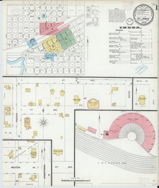 Sanborn Fire Insurance Map from Saint James, Watonwan County, Minnesota. (1899) – Map View