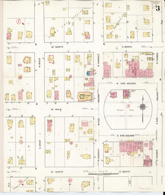 Sanborn Fire Insurance Map from Knoxville, Knox County, Illinois (1944), Sheet #0003 - Historic Sanborn Fire Insurance Map Print, vintage old map wall art, antique decor, genealogy gift, Illinois Illinois map