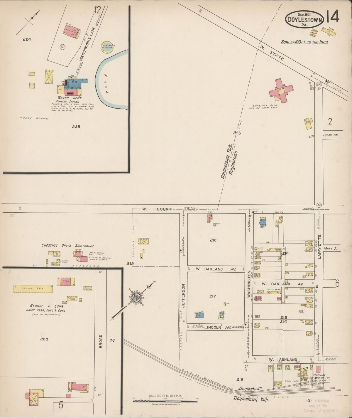 Sanborn Fire Insurance Map from Doylestown, Bucks County, Pennsylvania (1922), Sheet #0014 - Complete Map Set gallery image, historic Sanborn map, vintage wall art, Pennsylvania Pennsylvania