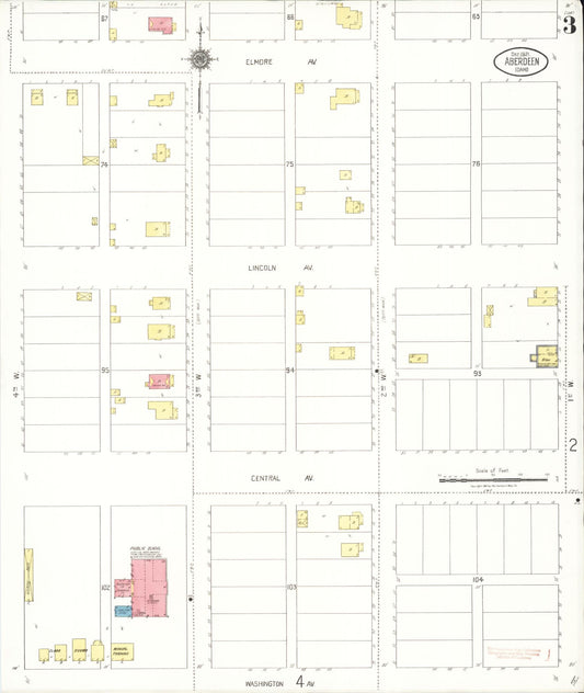 Sanborn Fire Insurance Map from Aberdeen, Bingham County, Idaho (1921), Sheet #0003 - Historic Sanborn Fire Insurance Map Print, vintage old map wall art, antique decor, genealogy gift, Idaho Idaho map