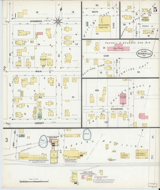 Sanborn Fire Insurance Map from Boonville, Warrick County, Indiana (1899), Sheet #0005 - Historic Sanborn Fire Insurance Map Print, vintage old map wall art, antique decor, genealogy gift, Indiana Indiana map