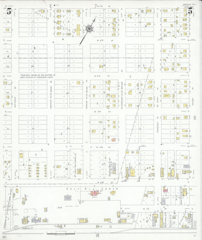Sanborn Fire Insurance Map from Odessa, Edger County, Texas (1939), Sheet #0005 - Complete Map Set gallery image, historic Sanborn map, vintage wall art, Texas Texas