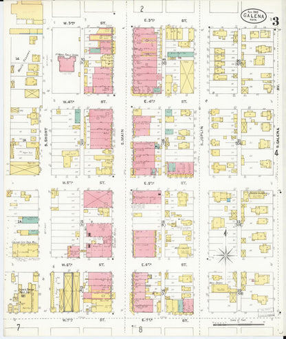 Sanborn Fire Insurance Map from Galena, Cherokee County, Kansas (1905), Sheet #0003 - Complete Map Set gallery image, historic Sanborn map, vintage wall art, Kansas Kansas