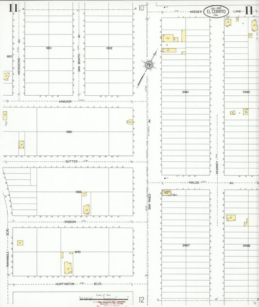 Sanborn Fire Insurance Map from El Cerrito, Contra Costa County, California (1926), Sheet #0011 - Historic Sanborn Fire Insurance Map Print, vintage old map wall art, antique decor, genealogy gift, California California map