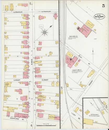 Sanborn Fire Insurance Map from Waynesboro, Franklin County, Pennsylvania (1902), Sheet #0005 - Complete Map Set gallery image, historic Sanborn map, vintage wall art, Pennsylvania Pennsylvania