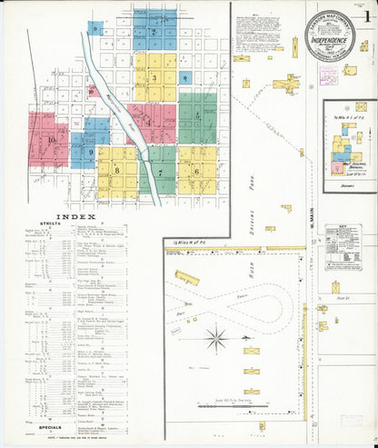 Sanborn Fire Insurance Map from Independence, Buchanan County, Iowa (1905), Sheet #0001 - Historic Sanborn Fire Insurance Map Print