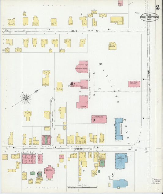 Sanborn Fire Insurance Map from Williamstown, Berkshire County, Massachusetts (1901), Sheet #0002 - Historic Sanborn Fire Insurance Map Print, vintage old map wall art, antique decor, genealogy gift, Massachusetts Massachusetts map