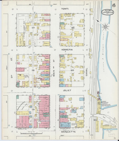 Sanborn Fire Insurance Map from La Salle, La Salle County, Illinois (1892), Sheet #0006 - Historic Sanborn Fire Insurance Map Print, vintage old map wall art, antique decor, genealogy gift, Illinois Illinois map