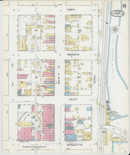 Sanborn Fire Insurance Map from La Salle, La Salle County, Illinois (1892), Sheet #0006 - Historic Sanborn Fire Insurance Map Print, vintage old map wall art, antique decor, genealogy gift, Illinois Illinois map