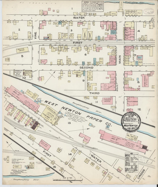 Sanborn Fire Insurance Map from West Newton, Westmoreland County, Pennsylvania (1884), Sheet #0001 - Historic Sanborn Fire Insurance Map Print, vintage old map wall art, antique decor, genealogy gift, Pennsylvania Pennsylvania map