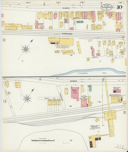 Sanborn Fire Insurance Map from Plymouth, Luzerne County, Pennsylvania (1902), Sheet #0010 - Complete Map Set gallery image, historic Sanborn map, vintage wall art, Pennsylvania Pennsylvania