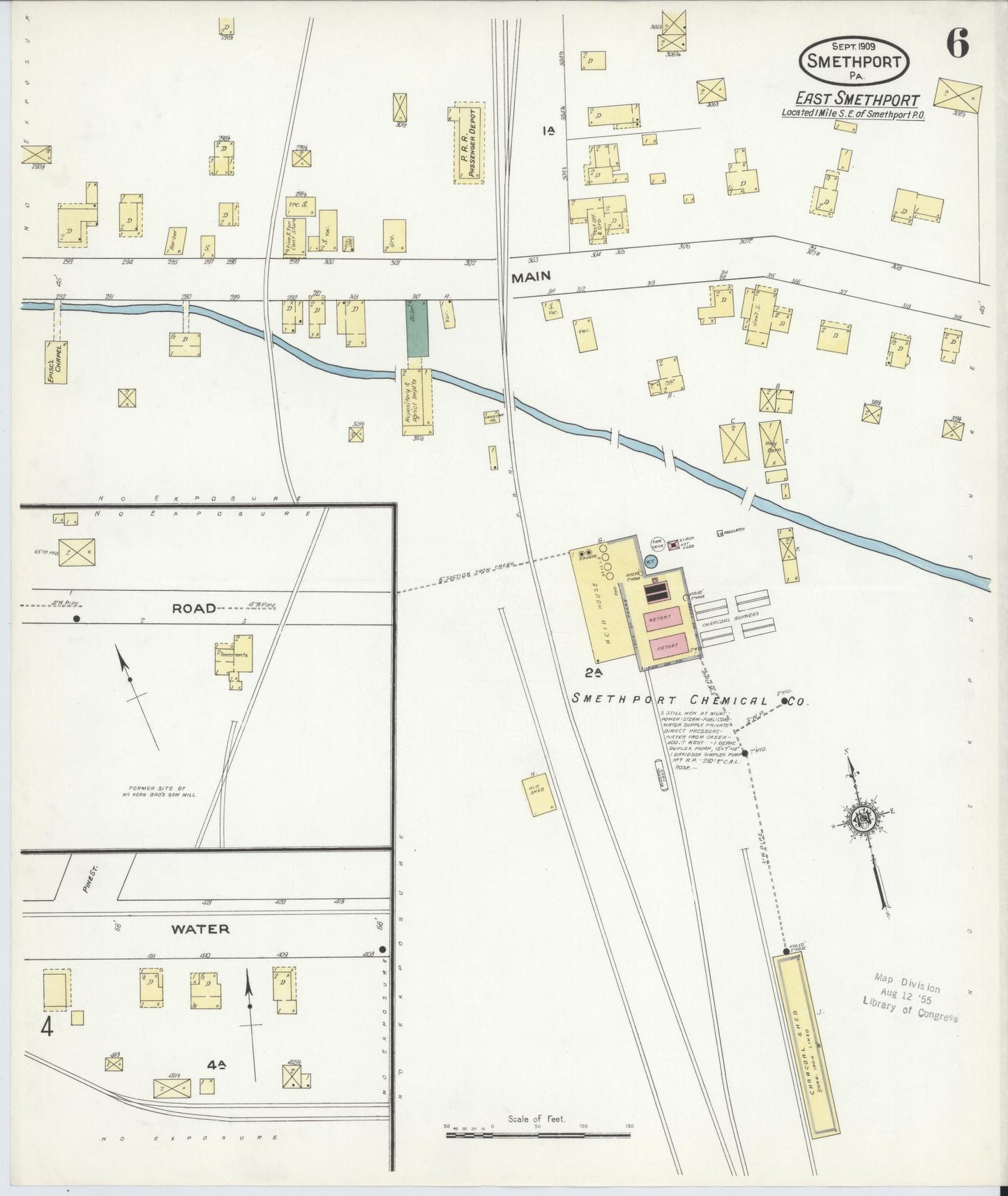 Sanborn Fire Insurance Map from Smethport, McKean County, Pennsylvania (1909), Sheet #0006 - Complete Map Set gallery image, historic Sanborn map, vintage wall art, Pennsylvania Pennsylvania