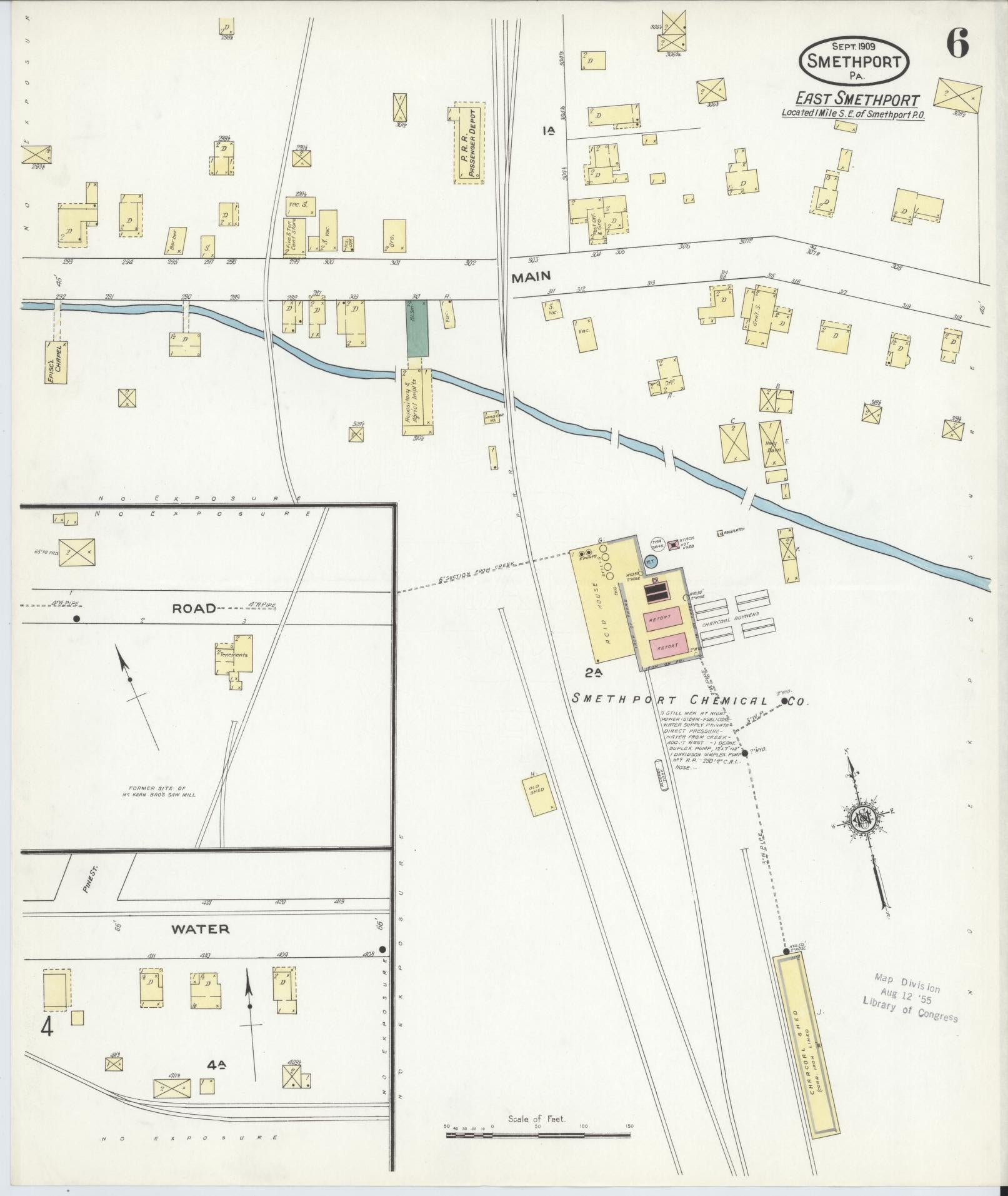 Sanborn Fire Insurance Map from Smethport, McKean County, Pennsylvania (1909), Sheet #0006 - Complete Map Set gallery image, historic Sanborn map, vintage wall art, Pennsylvania Pennsylvania