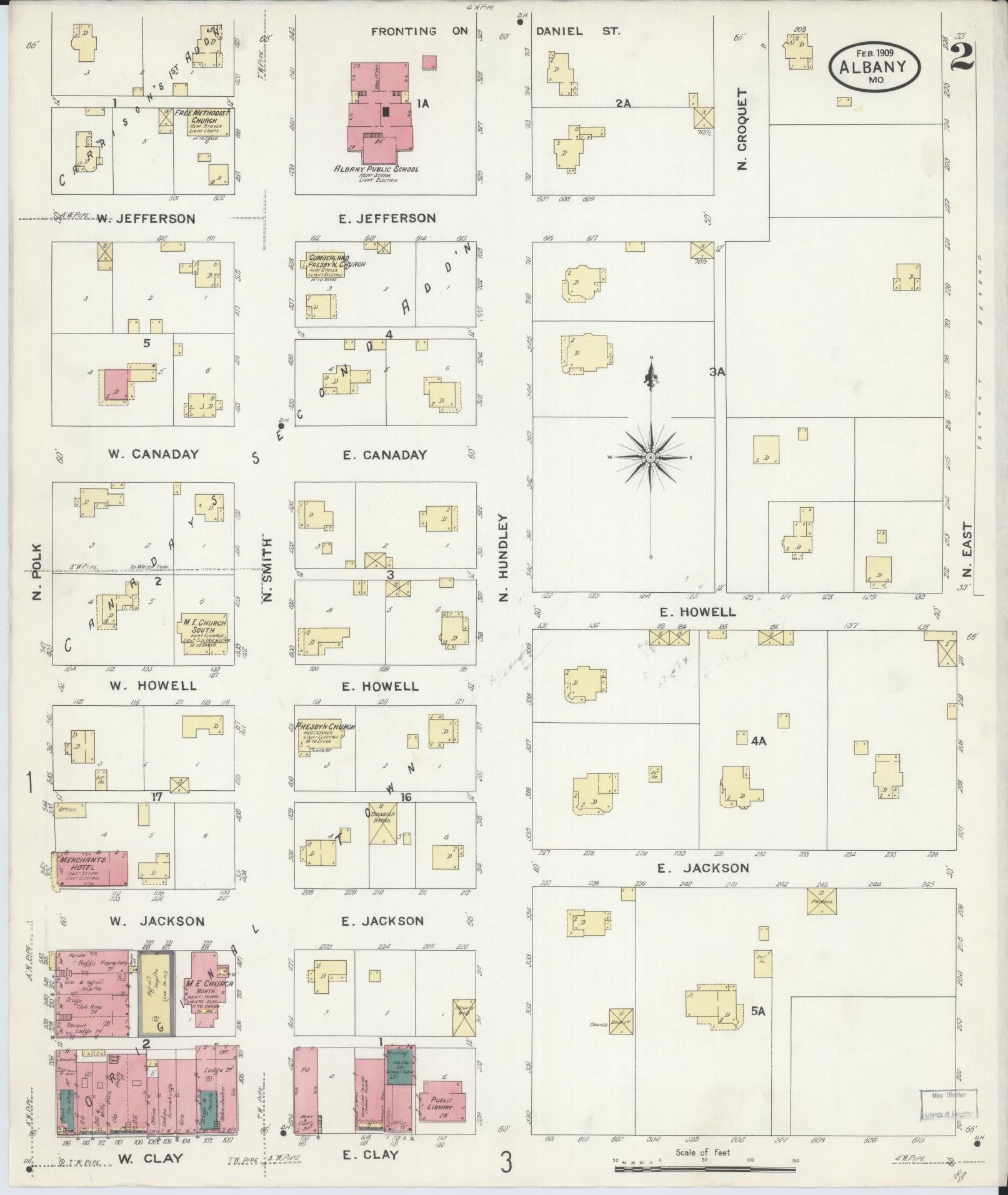 Sanborn Fire Insurance Map from Albany, Gentry County, Missouri (1909), Sheet #0002 - Complete Map Set gallery image, historic Sanborn map, vintage wall art, Missouri Missouri